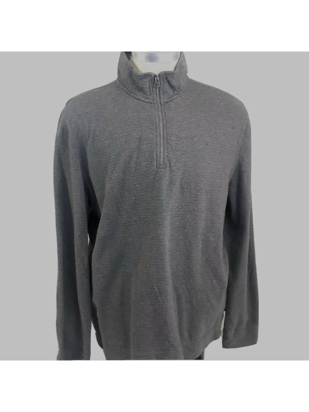 Calvin Klein Jeans Brand Long Sleeve Shirt Mock 1/4 Zip Neck Gray Long Sleeve